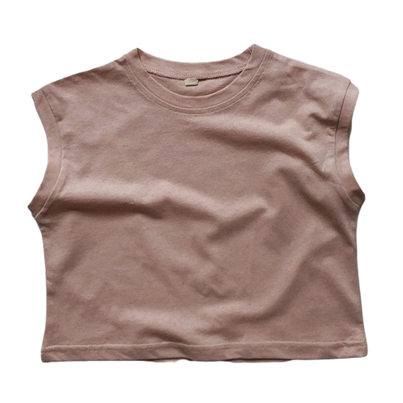 Baby Kid Girls Boys Solid Color Tank Tops Wholesale 220505470