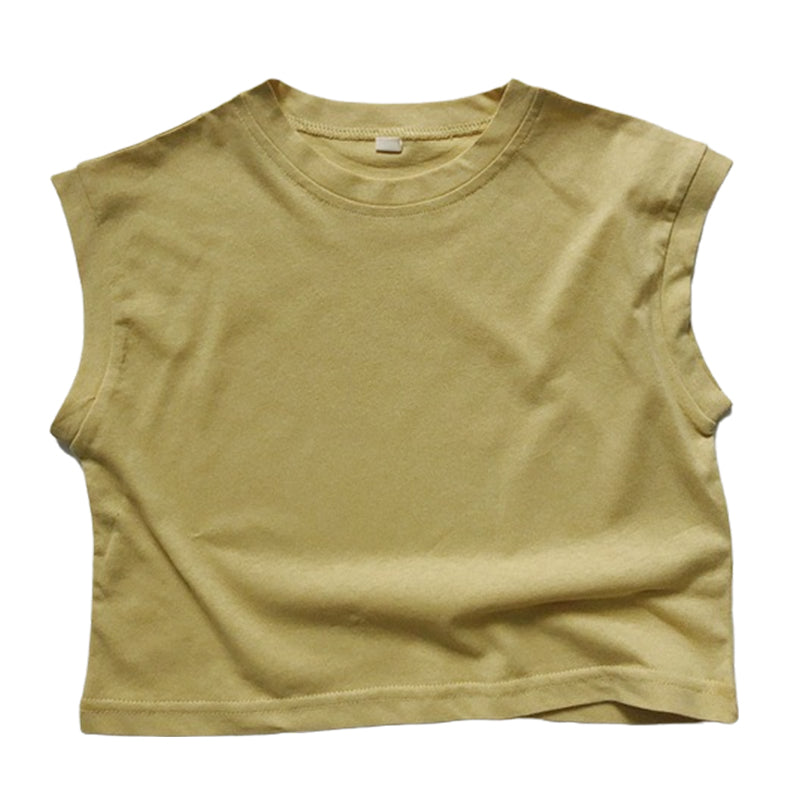 Baby Kid Girls Boys Solid Color Tank Tops Wholesale 220505470