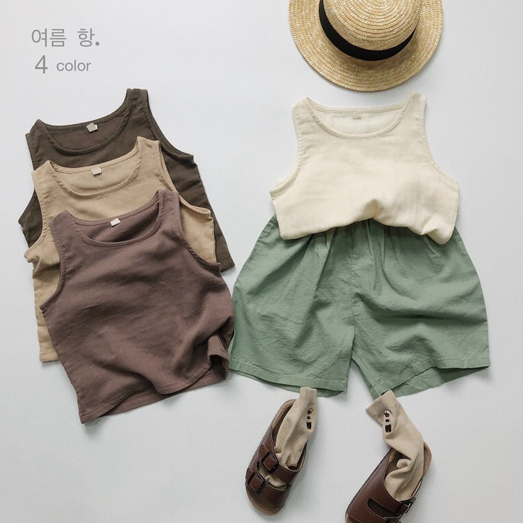 Baby Kid Girls Boys Solid Color Tank Tops Wholesale 220505482