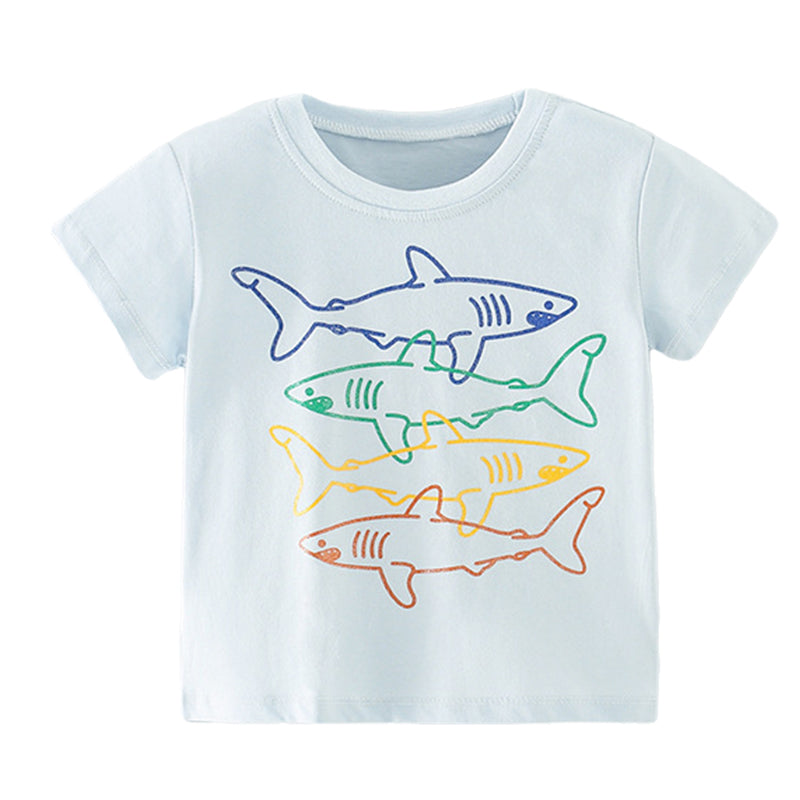 Baby Kid Boys Cartoon Print T-Shirts Wholesale 220505487