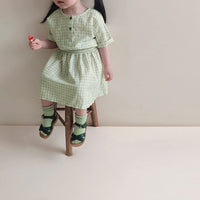 Load image into Gallery viewer, Baby Kid Girls Checked Dresses Wholesale 220505515
