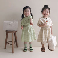 Load image into Gallery viewer, Baby Kid Girls Checked Dresses Wholesale 220505515
