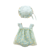 Load image into Gallery viewer, Baby Girls Flower Print Rompers And Hats Wholesale 220505521
