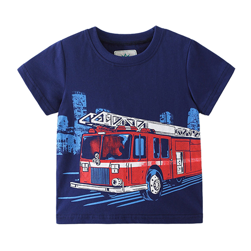 Kid Boys Car Print T-Shirts Wholesale 22050557