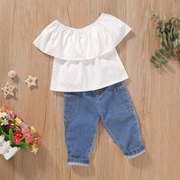 Load image into Gallery viewer, 2 Pieces Set Baby Kid Girls Solid Color Tops And Pants Wholesale 220510100
