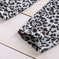 Load image into Gallery viewer, 2 Pieces Set Baby Kid Girls Solid Color Tops And Leopard Pants Wholesale 220510104
