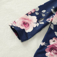 Load image into Gallery viewer, 2 Pieces Set Baby Kid Girls Flower Print Tops And Solid Color Dresses Wholesale 220510105
