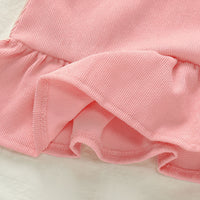 Load image into Gallery viewer, 2 Pieces Set Baby Kid Girls Flower Print Tops And Solid Color Dresses Wholesale 220510105
