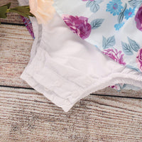 Load image into Gallery viewer, Baby Girls Flower Print Rompers And Bow Accessories Headwear Wholesale 220510106
