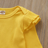 Load image into Gallery viewer, 2 Pieces Set Baby Girls Solid Color Print Rompers And Flower Skirts Wholesale 220510107
