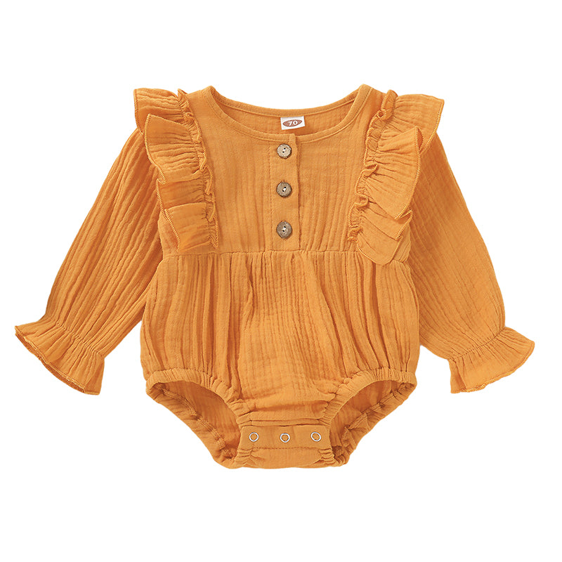Baby Girls Solid Color Rompers Wholesale 220510108