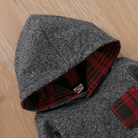 Load image into Gallery viewer, 2 Pieces Set Baby Kid Girls Checked Hoodies Swearshirts And Pants Wholesale 220510109
