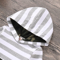 Load image into Gallery viewer, 2 Pieces Set Baby Boys Striped Print Rompers And Camo Pants Wholesale 220510116
