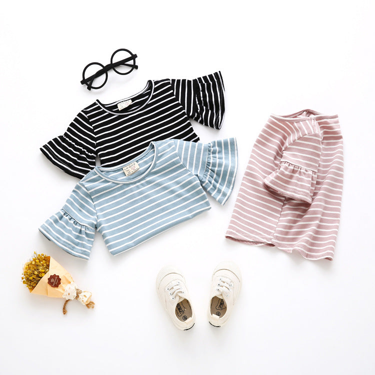 Baby Kid Girls Striped T-Shirts Wholesale 22051012