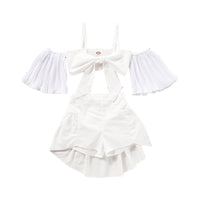 Load image into Gallery viewer, 2 Pieces Set Baby Kid Girls Solid Color Bow Tank Tops And Skirts Wholesale 220510121
