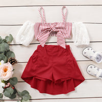 Load image into Gallery viewer, 2 Pieces Set Baby Kid Girls Solid Color Bow Tank Tops And Skirts Wholesale 220510121
