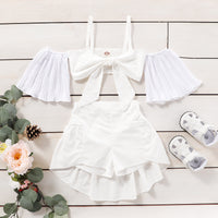 Load image into Gallery viewer, 2 Pieces Set Baby Kid Girls Solid Color Bow Tank Tops And Skirts Wholesale 220510121
