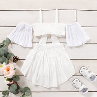 Load image into Gallery viewer, 2 Pieces Set Baby Kid Girls Solid Color Bow Tank Tops And Skirts Wholesale 220510121
