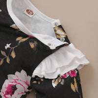 Load image into Gallery viewer, Baby Girls Flower Print Jumpsuits Headwear Wholesale 220510125
