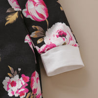 Load image into Gallery viewer, Baby Girls Flower Print Jumpsuits Headwear Wholesale 220510125
