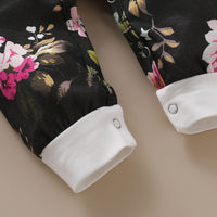 Load image into Gallery viewer, Baby Girls Flower Print Jumpsuits Headwear Wholesale 220510125
