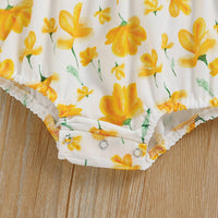 Load image into Gallery viewer, Baby Girls Color-blocking Flower Rompers Wholesale 220510126
