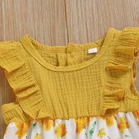 Load image into Gallery viewer, Baby Girls Color-blocking Flower Rompers Wholesale 220510126
