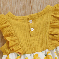 Load image into Gallery viewer, Baby Girls Color-blocking Flower Rompers Wholesale 220510126
