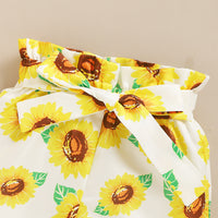 Load image into Gallery viewer, 2 Pieces Set Baby Kid Girls Flower Bow Print Shorts And Solid Color Tank Tops Wholesale 220510133
