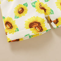 Load image into Gallery viewer, 2 Pieces Set Baby Kid Girls Flower Bow Print Shorts And Solid Color Tank Tops Wholesale 220510133
