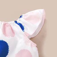 Load image into Gallery viewer, 2 Pieces Set Baby Girls Polka dots Print Tops Headwear And Solid Color Shorts Wholesale 709712003
