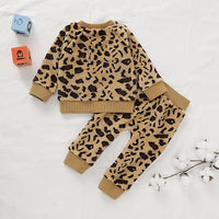 Load image into Gallery viewer, 2 Pieces Set Baby Kid Girls Leopard Print Tops And Pants Wholesale 220510142
