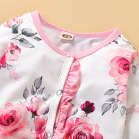 Load image into Gallery viewer, Baby Girls Flower Print Jumpsuits Hats Wholesale 220510143
