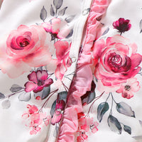 Load image into Gallery viewer, Baby Girls Flower Print Jumpsuits Hats Wholesale 220510143
