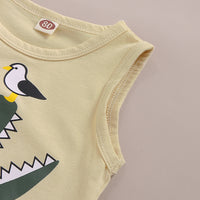 Load image into Gallery viewer, 2 Pieces Set Baby Boys Animals Cartoon Print Tank Tops And Camo Shorts Wholesale 220510144
