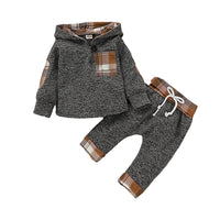 Load image into Gallery viewer, 2 Pieces Set Baby Kid Girls Flower Checked Print Tops And Pants Wholesale 220510145
