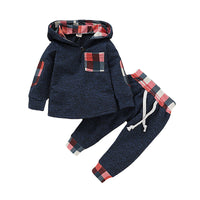 Load image into Gallery viewer, 2 Pieces Set Baby Kid Girls Flower Checked Print Tops And Pants Wholesale 220510145
