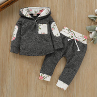 Load image into Gallery viewer, 2 Pieces Set Baby Kid Girls Flower Checked Print Tops And Pants Wholesale 220510145
