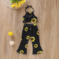 Load image into Gallery viewer, 2 Pieces Set Baby Kid Girls Flower Print Tank Tops And Pants Wholesale 220510148
