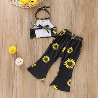 Load image into Gallery viewer, 2 Pieces Set Baby Kid Girls Flower Print Tank Tops And Pants Wholesale 220510148
