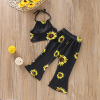 Load image into Gallery viewer, 2 Pieces Set Baby Kid Girls Flower Print Tank Tops And Pants Wholesale 220510148
