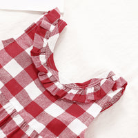 Load image into Gallery viewer, 3 Pieces Set Baby Kid Girls Checked Bow Headwear Tops And Solid Color Shorts Wholesale 220510151
