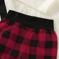 Load image into Gallery viewer, 2 Pieces Set Baby Girls Boys Letters Bow Rompers And Camo Checked Pants Wholesale 220510153
