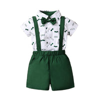 Load image into Gallery viewer, 2 Pieces Set Baby Boys Dressy Bow Print Rompers And Solid Color Shorts Wholesale 220510156
