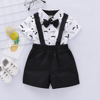 Load image into Gallery viewer, 2 Pieces Set Baby Boys Dressy Bow Print Rompers And Solid Color Shorts Wholesale 220510156
