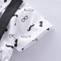 Load image into Gallery viewer, 2 Pieces Set Baby Boys Dressy Bow Print Rompers And Solid Color Shorts Wholesale 220510156
