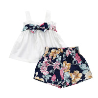 Load image into Gallery viewer, 2 Pieces Set Baby Kid Girls Flower Print Tank Tops And Shorts Wholesale 220510160
