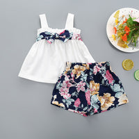 Load image into Gallery viewer, 2 Pieces Set Baby Kid Girls Flower Print Tank Tops And Shorts Wholesale 220510160
