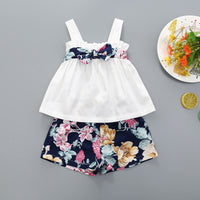 Load image into Gallery viewer, 2 Pieces Set Baby Kid Girls Flower Print Tank Tops And Shorts Wholesale 220510160

