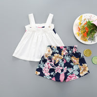 Load image into Gallery viewer, 2 Pieces Set Baby Kid Girls Flower Print Tank Tops And Shorts Wholesale 220510160
